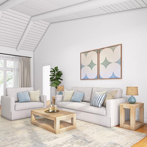 Plank+Beam Modern Coffee Table, Rectangular, 48 Inch, Blonde Wirebrush - Image 6