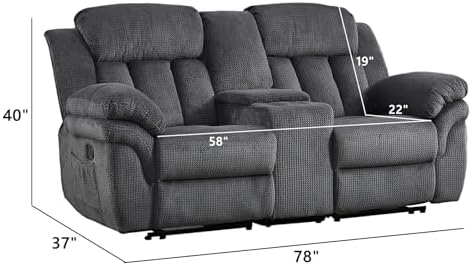 CANMOV Recliner Sofa Set, Manual Recliner Loveseat - Image 2