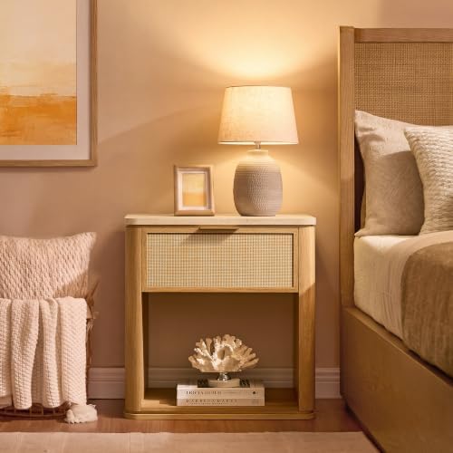 Night Stand Set of 2, Rattan Nightstand - Image 6