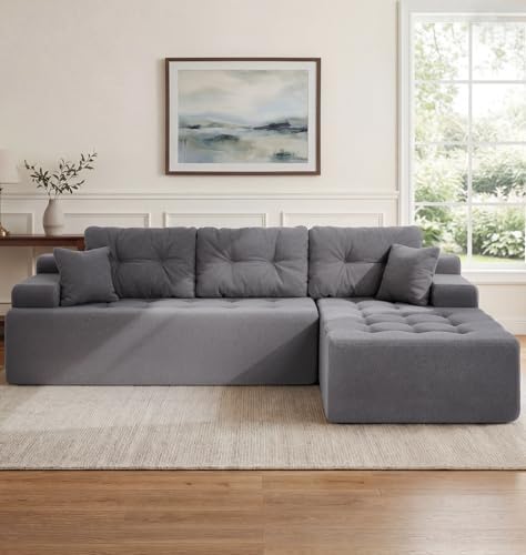 Hobestluk Boneless Couches Modular Sectional Sofa L-Shape Oversized Chaise by YourHomeDeservesMore