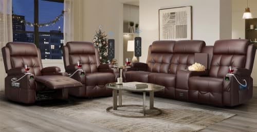 RV Loveseat Recliner Sofa Set, Home Theater Seating by TOMOSLTER