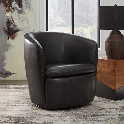 Signature Design by Ashley Leather Swivel Accent Chair - Image 2