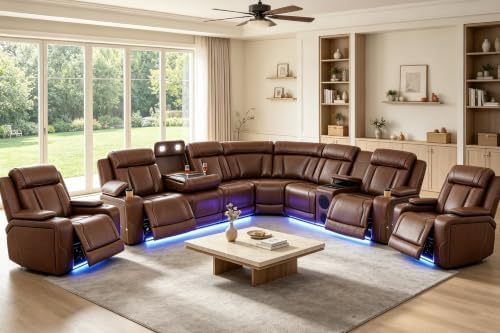 Leather Power Reclining Sectional Sofa Set by PonlivingFurniture
