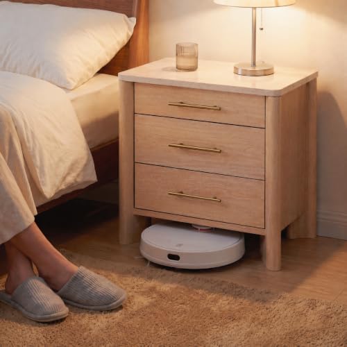 Nightstand with 3 Drawers, Marble Top Night Stand, 23.6” Bedside Table - Image 5