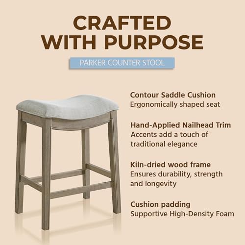 ROME + OAK Parker 26" Backless Saddle Stool, Reclaimed Oak - Image 5