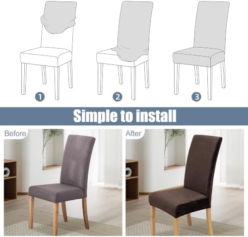 Dining Chair Covers, Stretch Seat Covers, Washable Furniture Protector - Image 4
