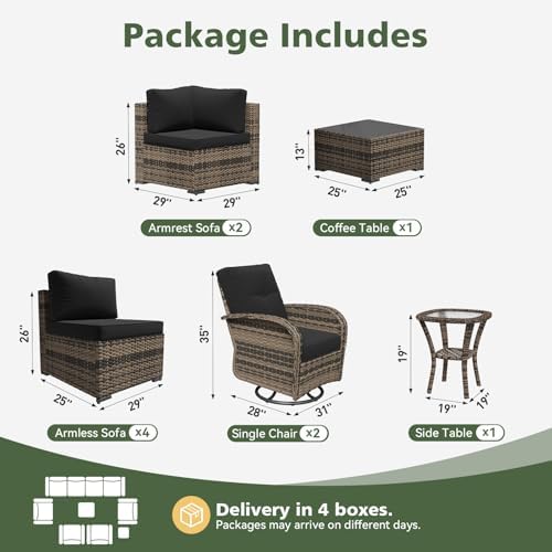 Aoxun 10 Piece Outdoor Patio Furniture Set - Image 2