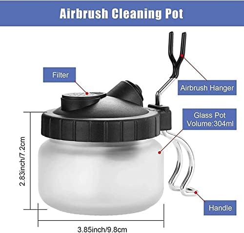 4 Set Airbrush Spray Gun Wash Cleaning Tools Needle Nozzle Brush Glass Cleaning Pot Holder