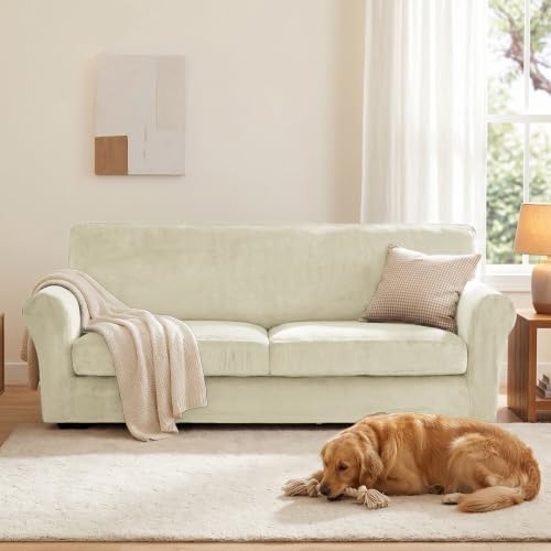 XINEAGE 3-Piece Velvet Sofa Cover, Couch Covers - Image 4