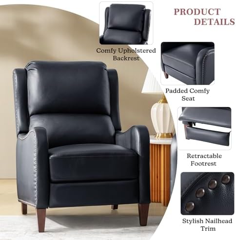 HULALA HOME Genuine Leather Recliner Chair - Image 5