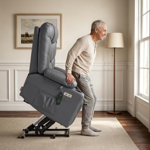 MCombo Power Lift Recliner for Elderly, Leather 7283 - Image 4