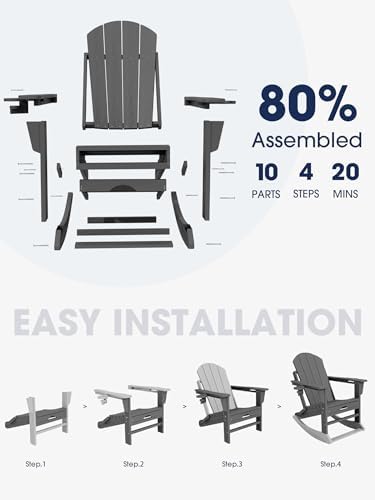 KINGYES Adirondack Rocking Chair - Image 5