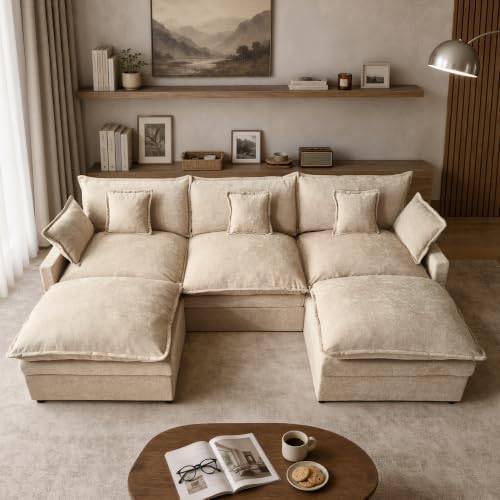 108" Modular Sectional Sofa, U Shaped Modern Comfy Cloud Couch by OOSWIFT