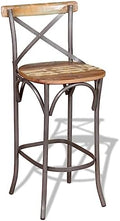 Solid Reclaimed Wood Bar Stool Chair Antique-Style Handmade Barstool by Unknown
