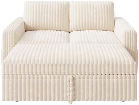 HONBAY Modular Pull Out Sofa Bed, Corduroy Loveseat, Couches - Image 6