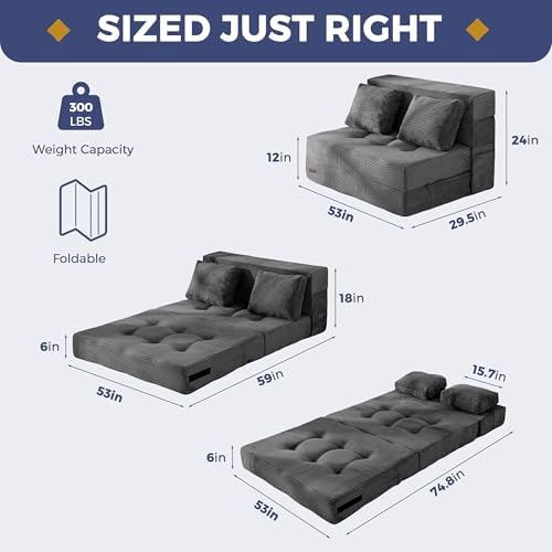 MAXYOYO Convertible Sofa Bed, Fold Out Sofa Couch - Image 3