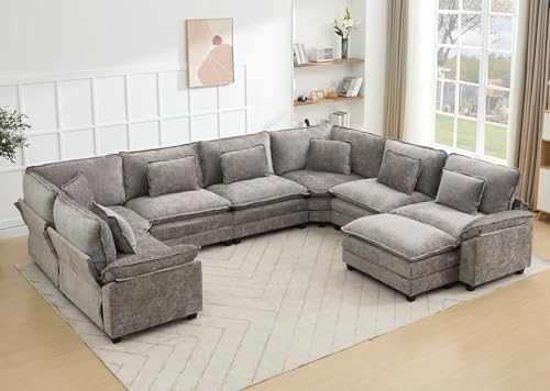 Oversized Modular Sectional Sofa Set, Convertible Deep Seat Cloud Couch by Unknown