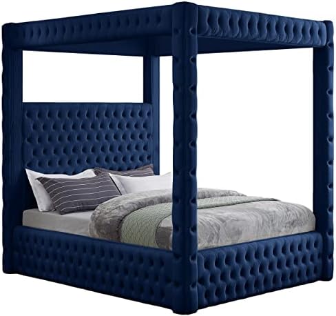 Meridian Furniture RoyalNavy-K Royal Collection Modern | Contemporary Velvet by Unknown