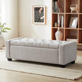 Huatean Home 48" Ottoman with Storage, Light Gray Storage Ottoman Bench by huateanhome