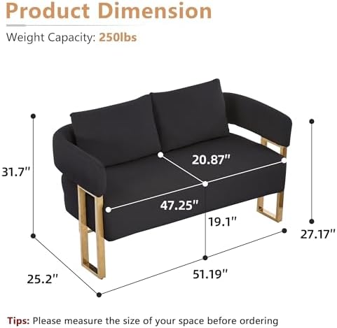 YISHENG Loveseat Sofa Modern Accent Chairs - Image 2
