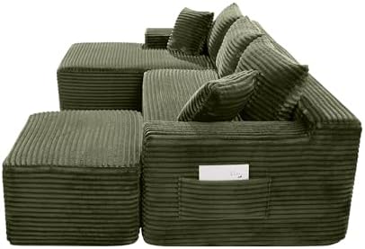 95-Inch U-Shaped Left Facing Corner Compressed Sofa Modular Sectional Boneless - Image 4