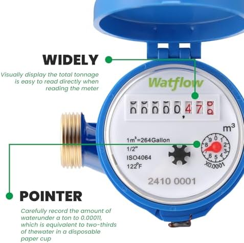 DN15 Water Meter 1/2" NPT, ISO4064 Certification Cubic Water Flow Meter - Image 5