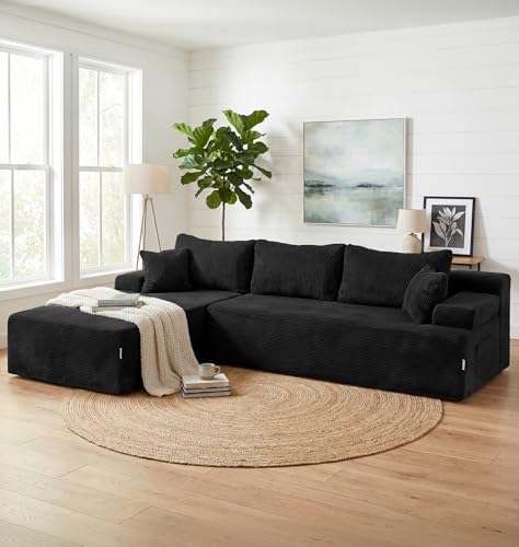 Hobestluk Boneless Couches Modular Sectional Sofa L-Shape Oversized Chaise by YourHomeDeservesMore
