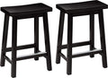 Amazon Basics Solid Wood Saddle-Seat Counter Height Bar Stools by AmazonBasics