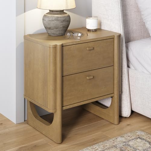 Nathan James Solace Mid Century Modern 2 Drawer Nightstand by Unknown