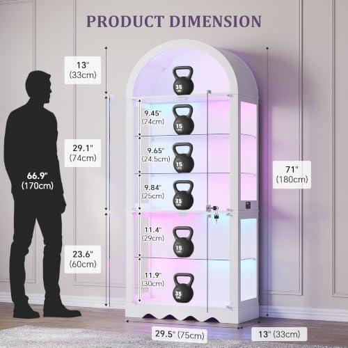 6-Tier Arched Glass Display Cabinet - Image 2
