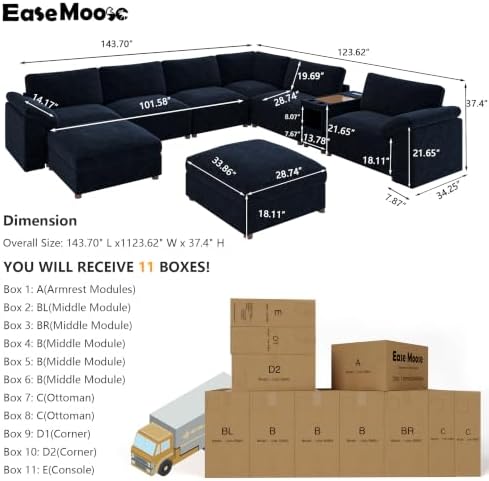 EASE MOOSE Oversized U Shape Sectional Sofa - Image 2