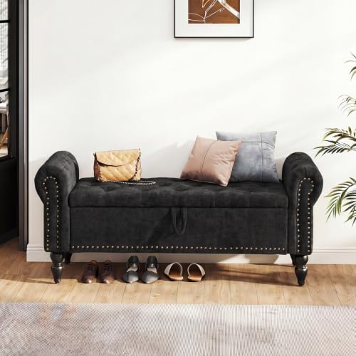 Furniliving 51” End of Bed Storage Bench, Bedroom Bench - Image 3
