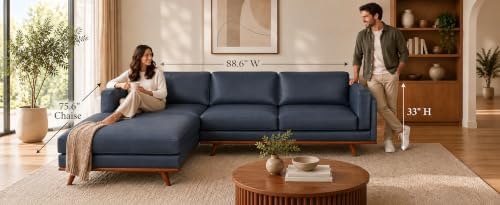 Mega Solutions Savoy Full All Around Front and Back Italian Leather Sofa 89" - Image 6