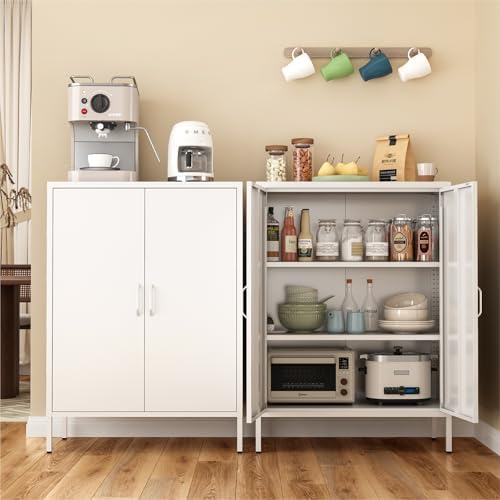 Metal Locker Cabinet, 3 Tier Modern Storage Freestanding Sideboard - Image 2