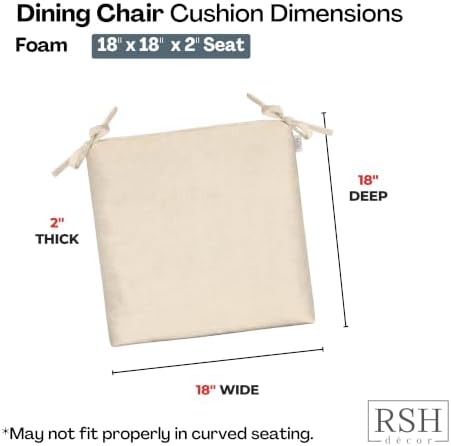 RSH DECOR Sunbrella Foam Chair Cushions Set of 2 | 18x18x2 | All-Weather Square - Image 3