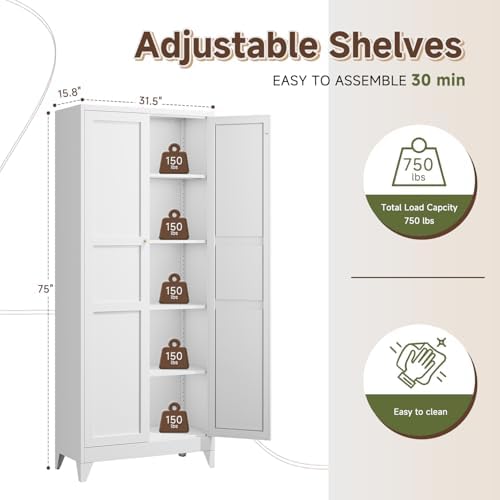 Letaya 75" H Metal Storage Cabinet - Image 3