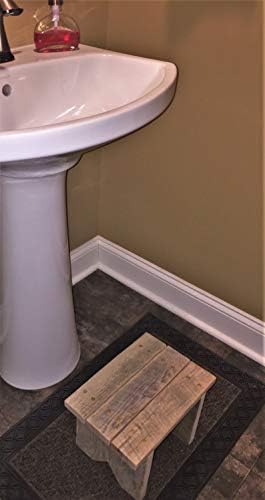 Classic Amish Reclaimed Wood Stool. Natural, Solid. Versatile Home Decor Piece. - Image 4