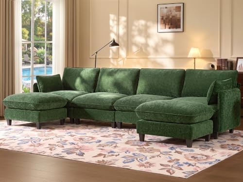 Ihanherry 139" U-Shaped Modular Sectional Couch, Oversized Cloud Sofa by iHanHerry