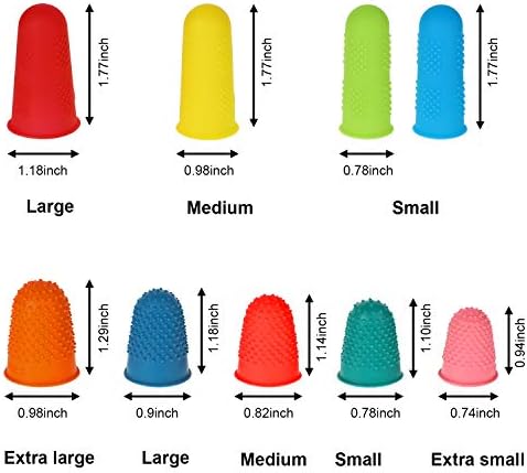 32 Pieces Rubber Finger Pads Tips Silicone Hot Finger Protectors Thimble Office Cover with Assorted Sizes for Counting Collating Sorting Task Hot Glue Sewing Office Supplies