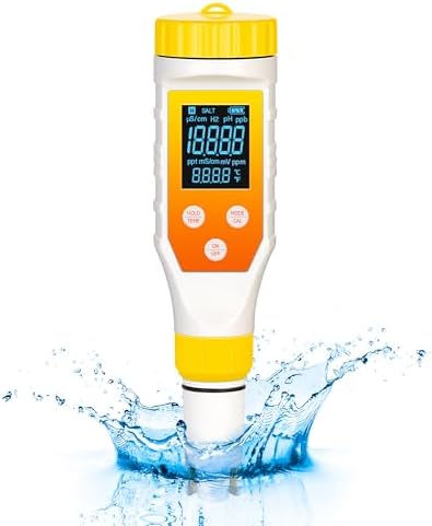 Hydrogen Water Tester, PH Meter 7 in 1 H2/TDS/EC/ORP/Salt/Temp by Unknown