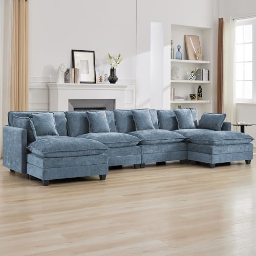 147'' U Shaped Sectional Cloud Couch, Modular Sofas by WUTUTUEE