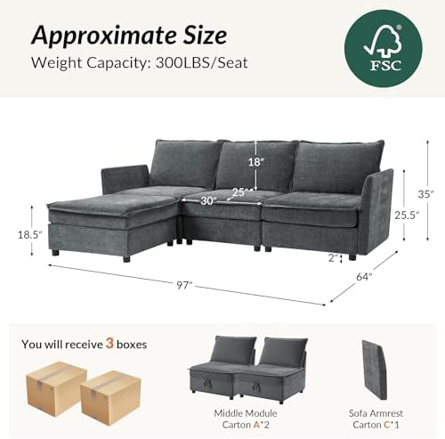 HULALA HOME Modular Sectional Sofa - Image 2