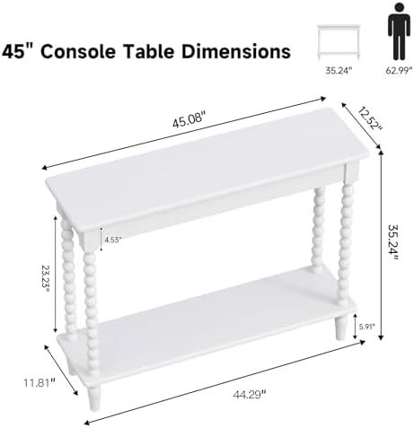 45" Narrow Entryway Table with Storage Shelf, 5 Min Assembly - Image 2