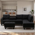 L-Shaped Couch Set, 97.5" L x 69.5" W Sectional Sofas Linen Grey by Topcomfy