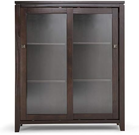 SIMPLIHOME Cosmopolitan 36" Storage Cabinet in Mahogany Brown - Image 4