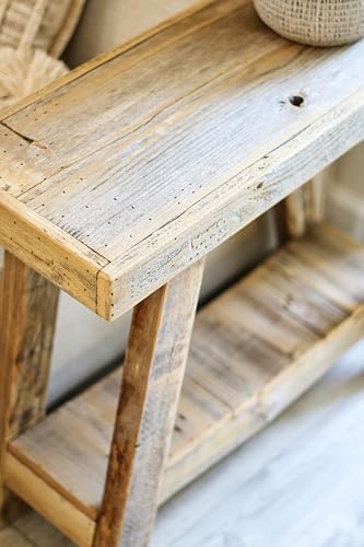 Aztec A-Frame Side Table; Reclaimed Wood End Table - Image 2