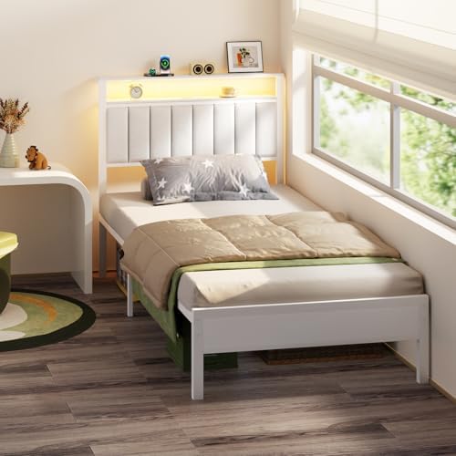 Furnulem White Twin Bed Frames - Image 6