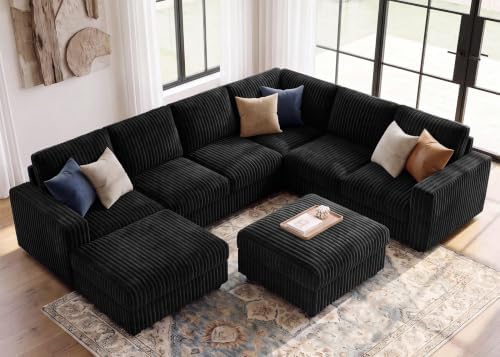 HONBAY Corduroy Sectional Sofa by HONBAY