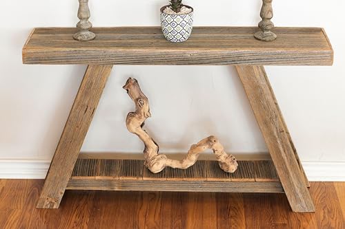 Aztec A-Frame Console; 46L x 10D x 28H Reclaimed Wood Table - Image 5