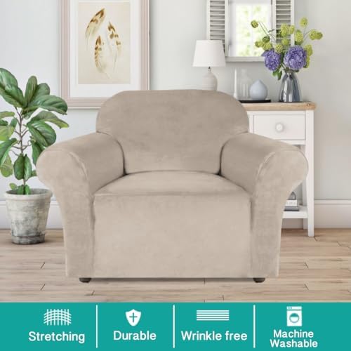Turquoize Stretch Velvet Chair Cover Sofa Covers - Image 2